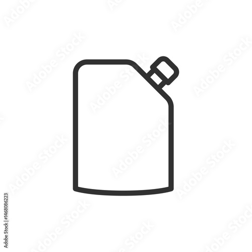 Sauce pouch container, linear icon. Food packaging for liquid condiments. Line with editable stroke.