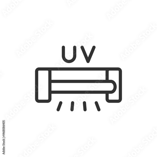 UV light tube, linear icon. Ultraviolet lamp for disinfection and sterilization. Line with editable stroke.