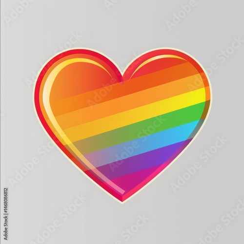 Free Download A minimalist rainbow heart gradient pride colors isolated on transparent . - GFXLoad