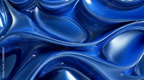 Abstract fluidic design in deep blue