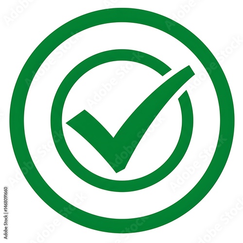 Free Download Green check mark inside a circle shape, vector illustration isolated on white background - GFXLoad