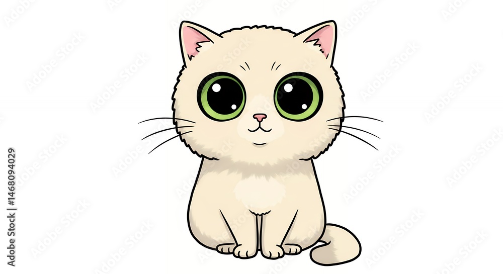Obraz premium Cute cartoon cat illustration