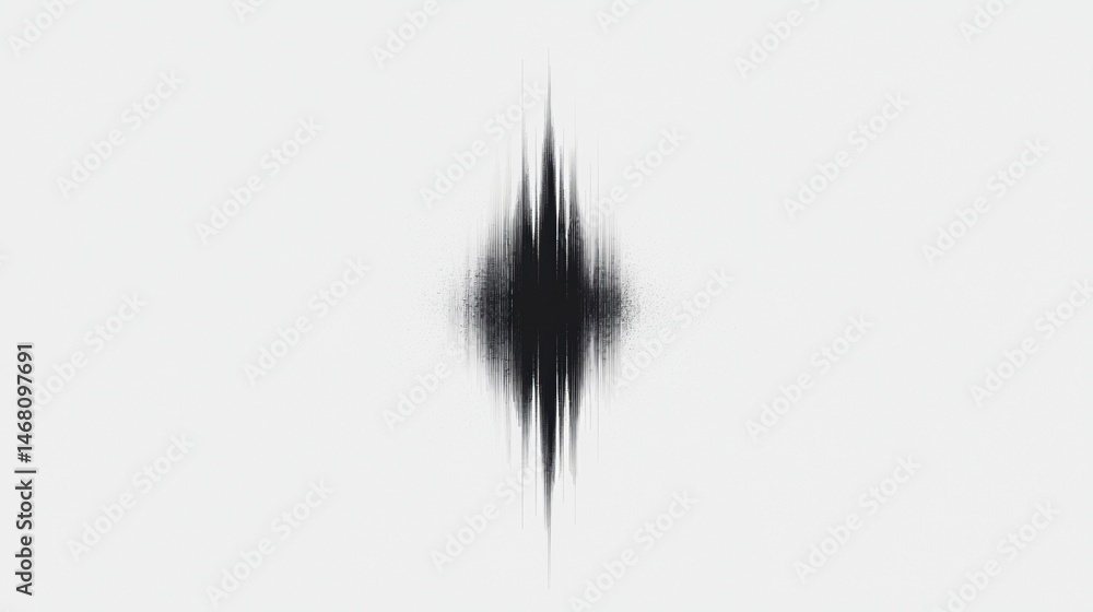 Obraz premium A black abstract shape on a white background.