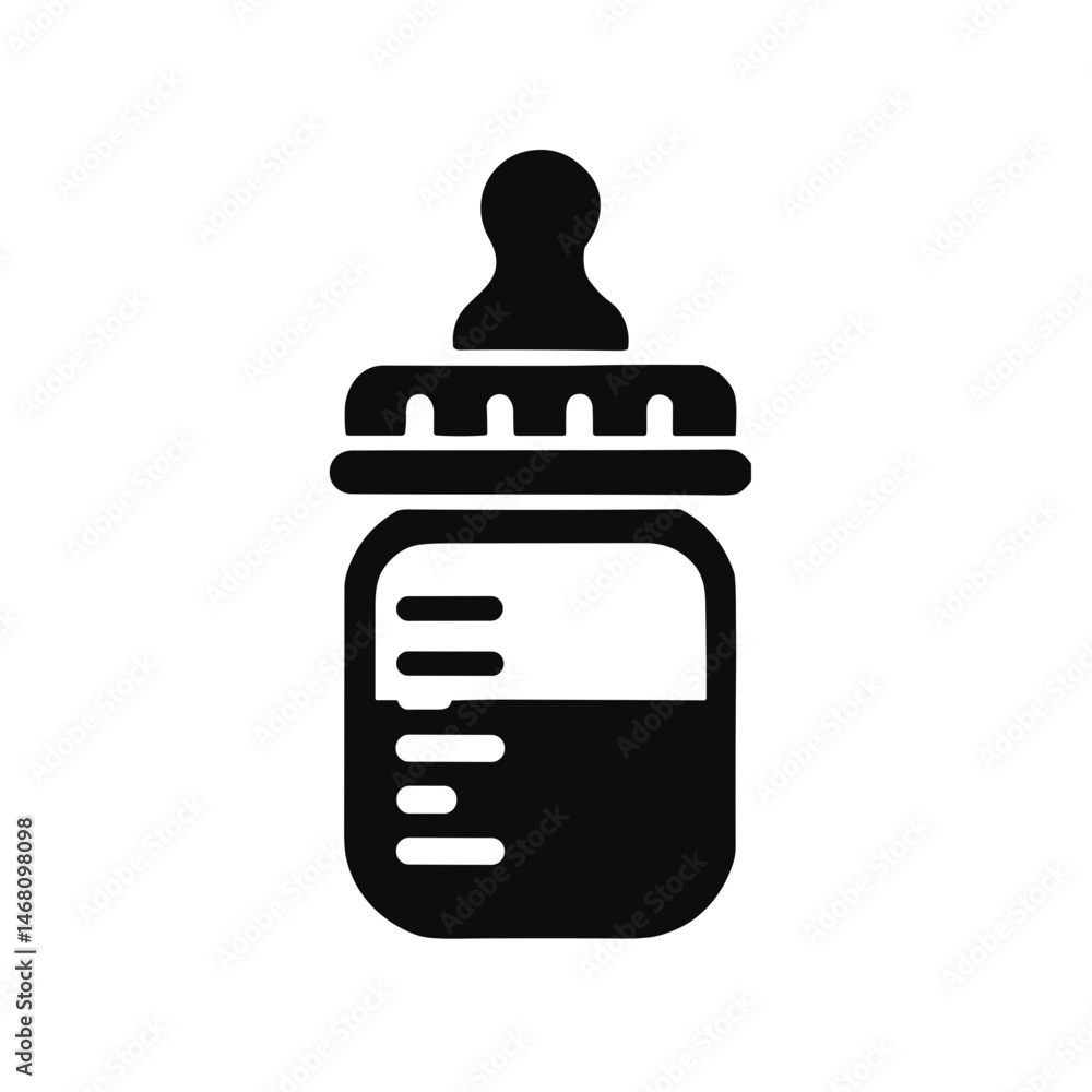 Baby bottle silhouette illustration for feeding infants Baby bottle silhouette illustration for feeding infants