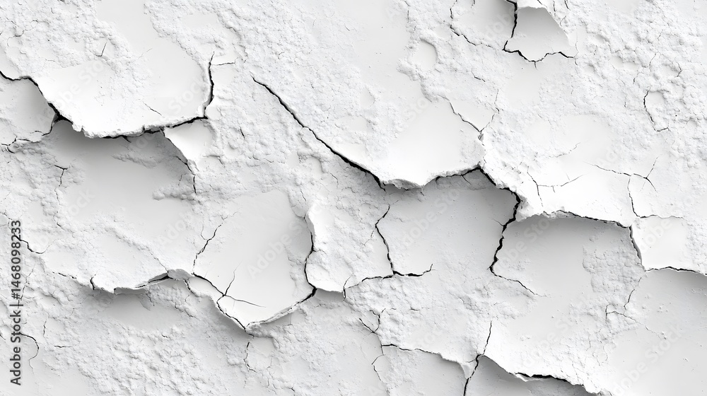Obraz premium Cracked White Texture Abstract Background Dry Mud Surface