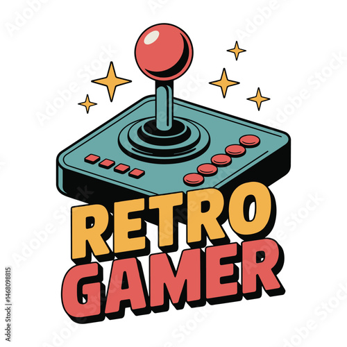 Retro Gamer Classic Joystick Nostalgic Gaming T Shirt Design Illustration
