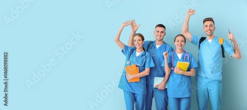 Group of happy medical stud...
