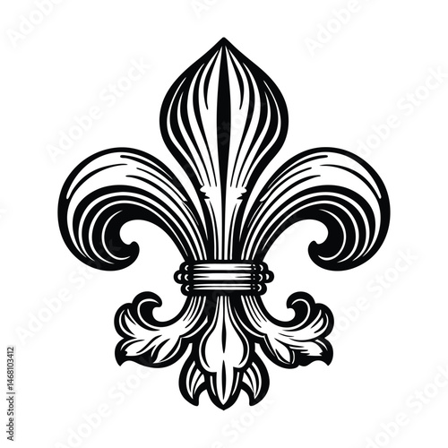 classic fleur de lis vector art silhouette 