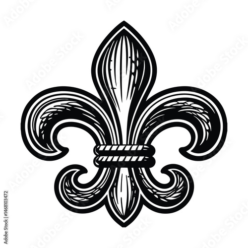 classic fleur de lis vector art silhouette 