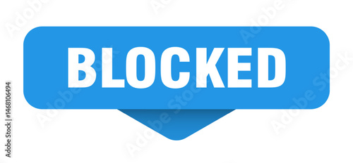 blocked sticker. blocked sign on transparent background