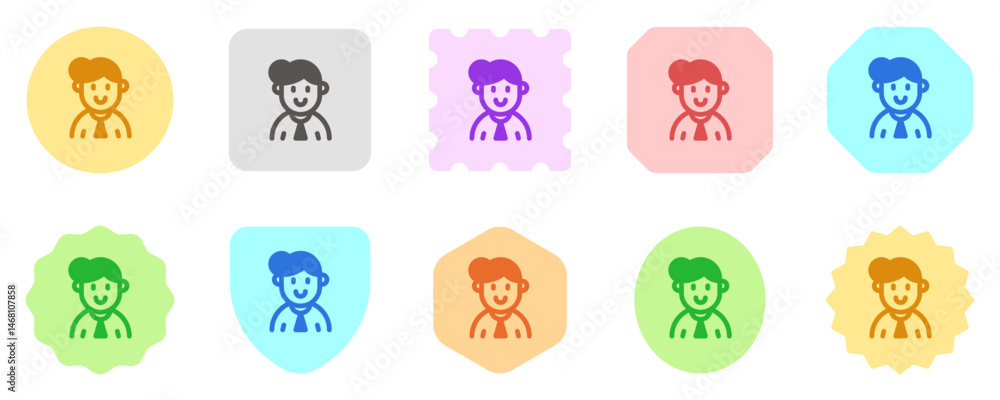 Fototapeta premium Editable housewife with bun hairstyle avatar vector icon. User, profile, identity, persona. Part of a big icon set family. Perfect for web and app interfaces, presentations, infographics, etc