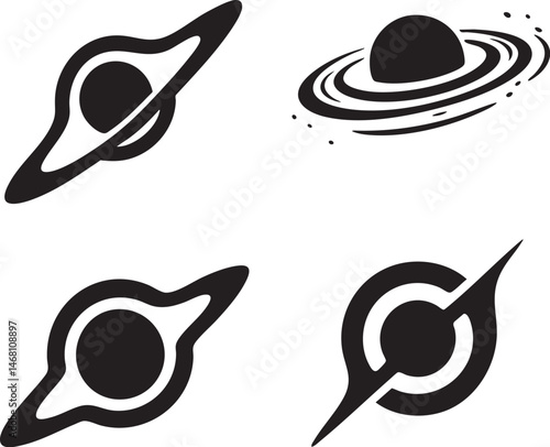 black hole logos vector