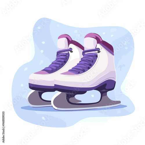 Ice Skates 2D flat vector illustration, isolated on a white background.
