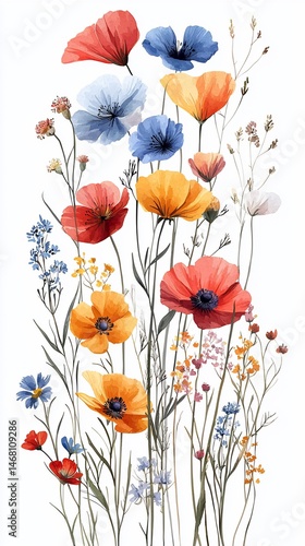 Vibrant wildflowers in pastel hues