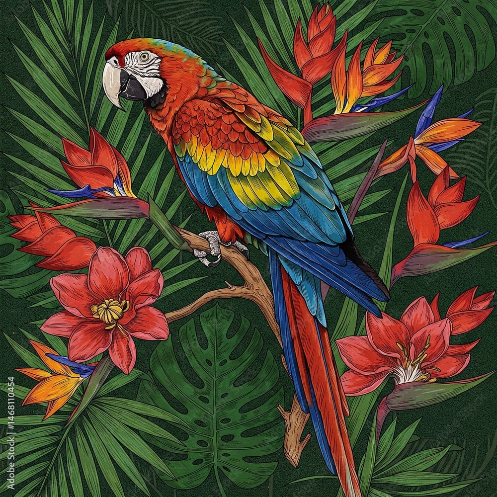 Obraz premium parrot on a branch