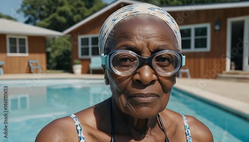 Senior Woman by the Pool