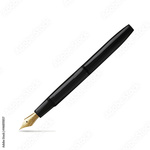 2D flat vector illustration of Calligraphy Pen, isolated on a white background.