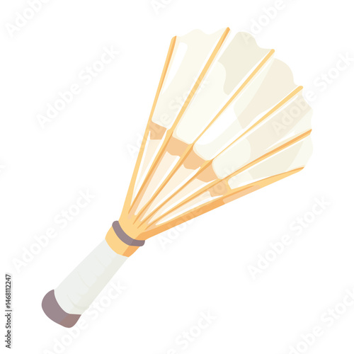 Badminton Shuttlecock 2D flat vector illustration, isolated on a white background.