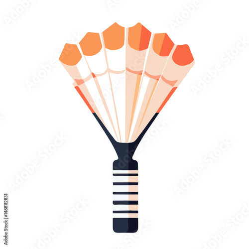 Badminton Shuttlecock 2D flat vector illustration, isolated on a white background.