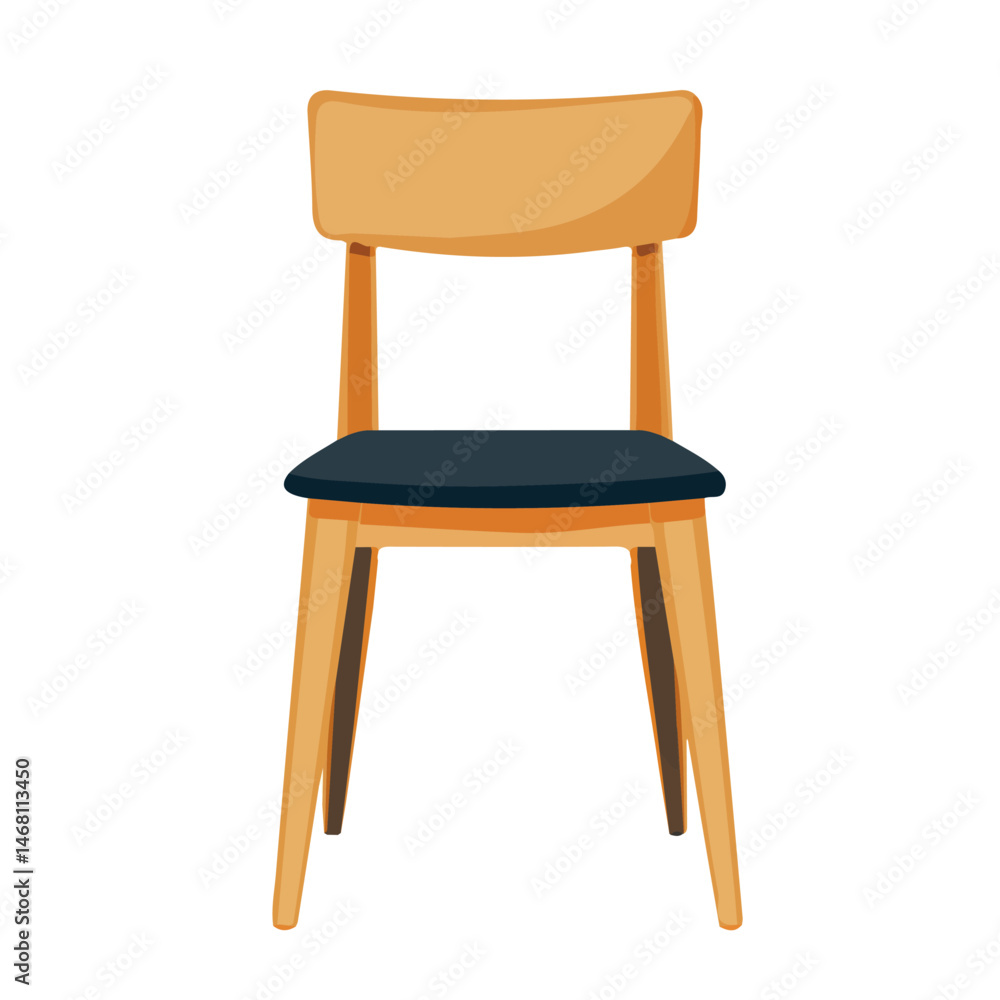2D flat Dining Chair vector illustration, isolated on a white background. 2D flat Dining Chair vector illustration, isolated on a white background.