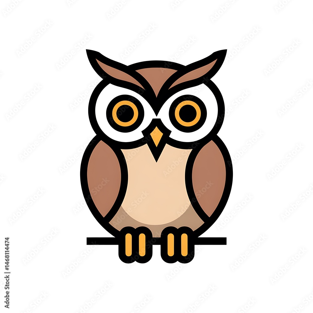Wise Owl Icon: A minimalist and adorable owl illustration, a symbol of wisdom and knowledge, perfect for educational and creative projects. Wise Owl Icon: A minimalist and adorable owl illustration, a symbol of wisdom and knowledge, perfect for educational and creative projects.