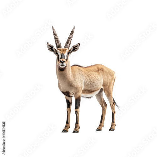 Arabian Oryx Antelope Standing Against Transparent Background