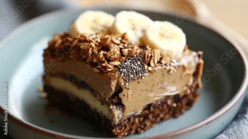 Wallpaper Mural Delicious Chocolate Banana Dessert with Granola and Chia Seeds Torontodigital.ca