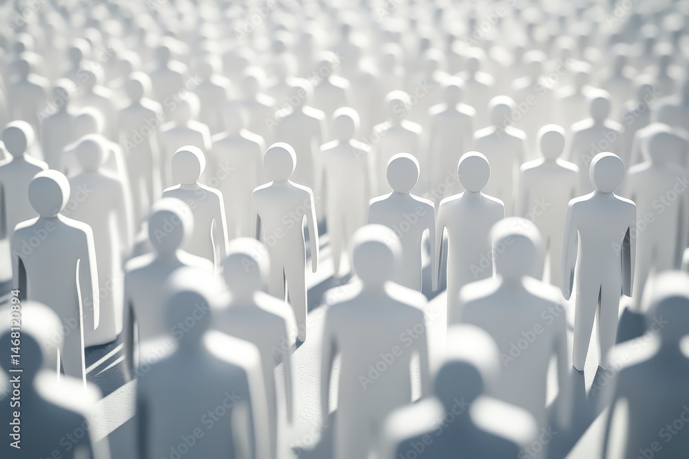Obraz premium Vibrant Collective of Stick Figures in a Dynamic 3D Rendered Scene