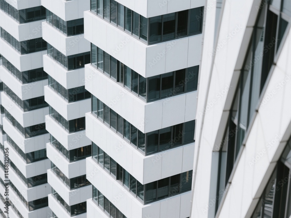 Modern Architecture Exterior Office Building Detail Generative AI