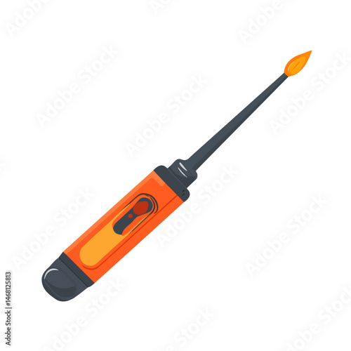 2D flat Soldering Iron vector illustration, isolated on a white background.