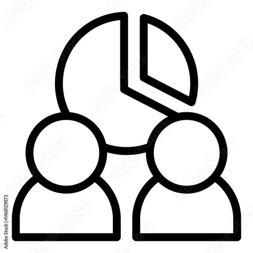 audience chart outline icon with customer segmentation
