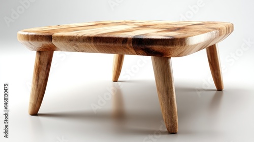 Wooden coffee table, studio shot, minimalist background, furniture design