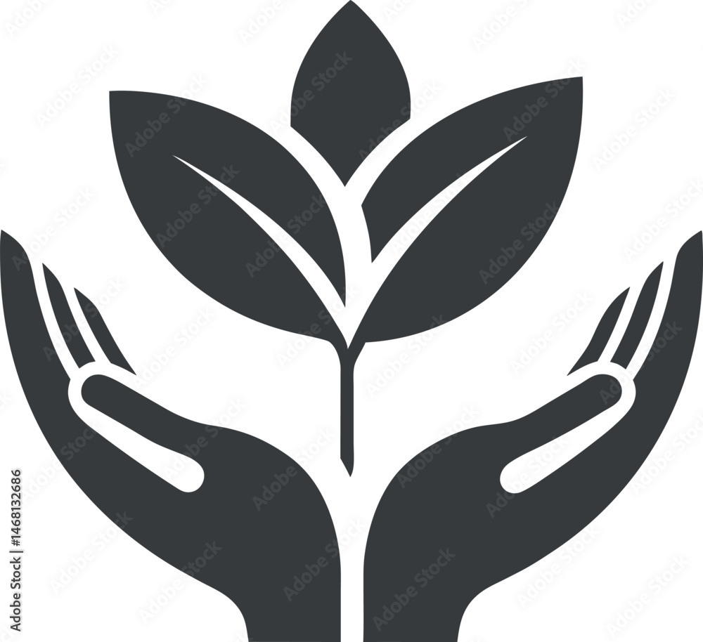 Obraz premium Hands Holding a Sprouting Plant Symbolizing Growth and Care