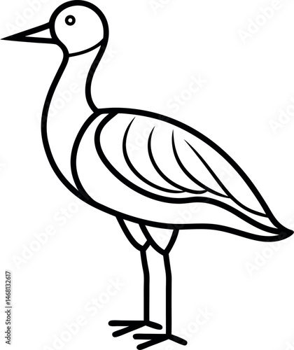 migratory bird outline on transparent background