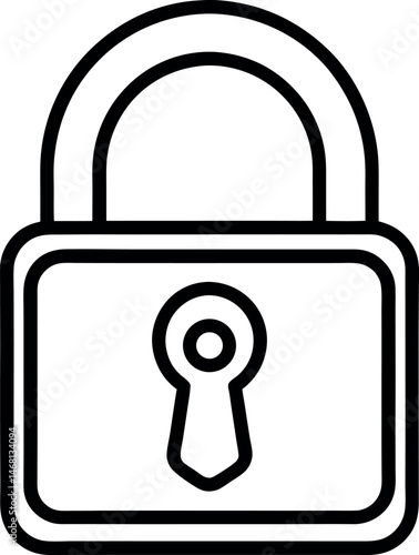  Lock vector icon outline on transparent background