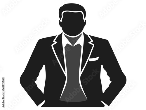 Professional portrait silhouette of a middle aged man in formal business attire