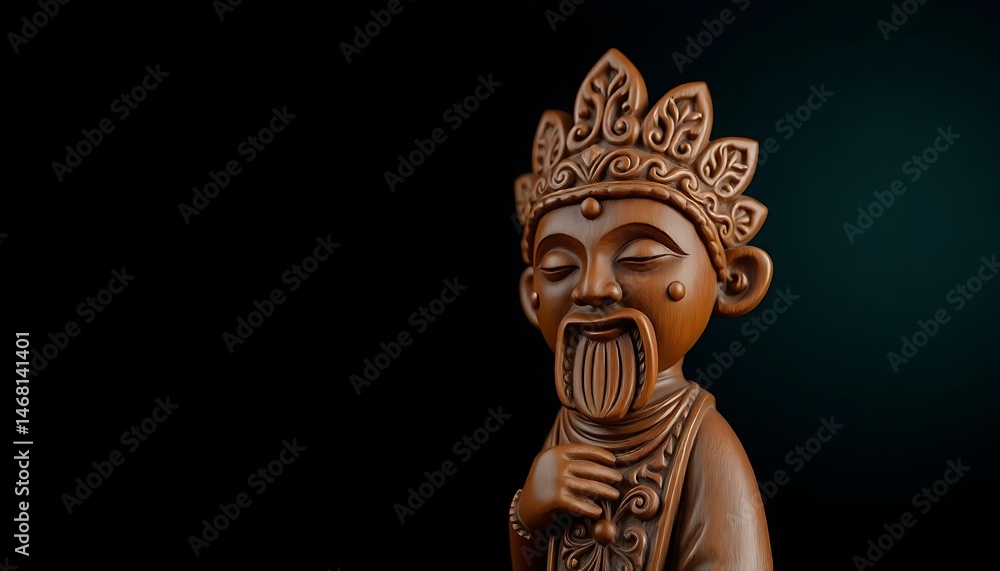 wooden statue of a man with a beard wooden statue of a man with a beard