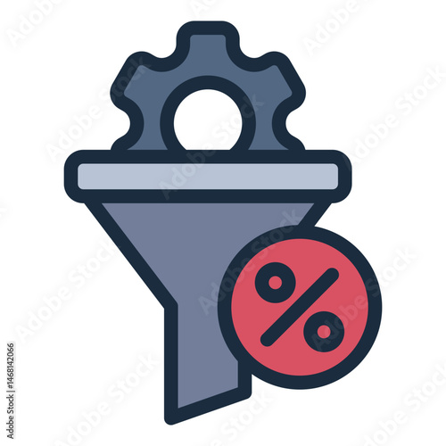 user funnel filled line icon for conversion rate performance