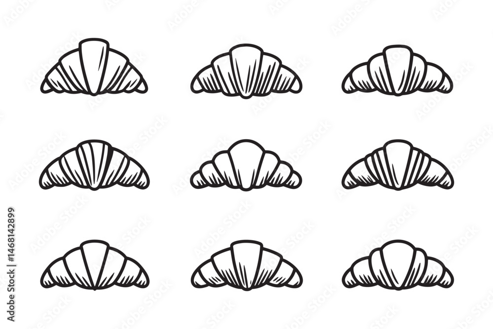 Croissants Ultra Minimal Bakery Icons Croissants Ultra Minimal Bakery Icons