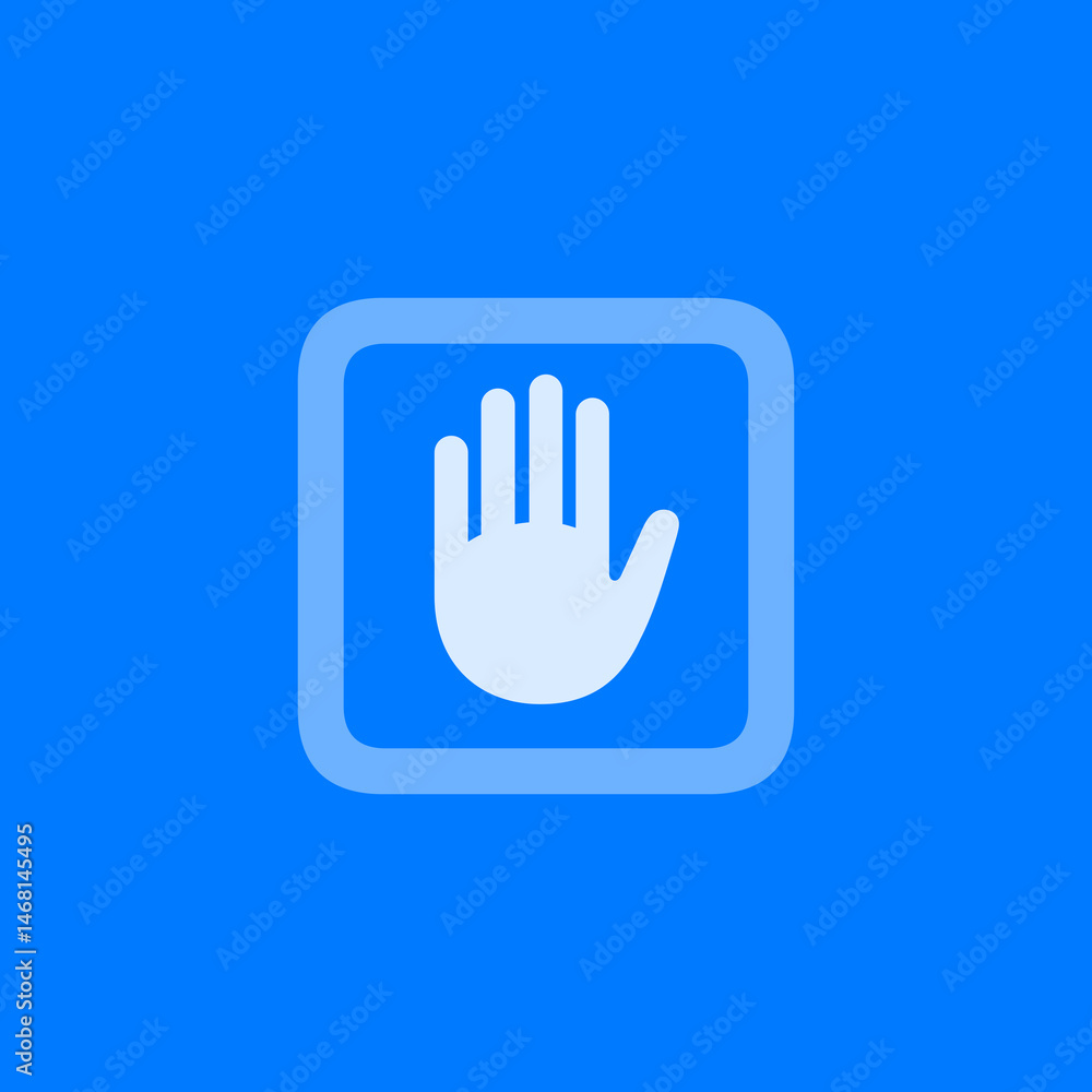 Hand Raised Square Icon Hand Raised Square Icon