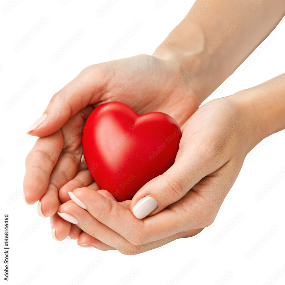 woman hands holding a red heart, png transparent background woman hands holding a red heart, png transparent background