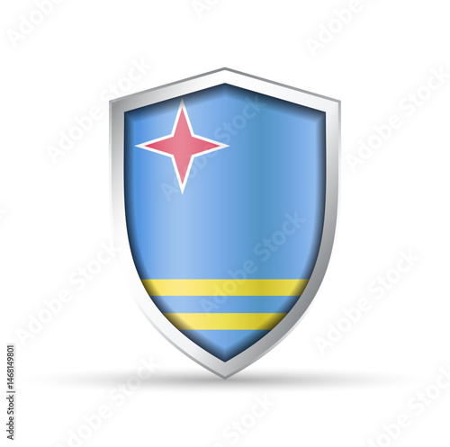 Free Download Aruba Flag Glossy Shield Icon - GFXLoad