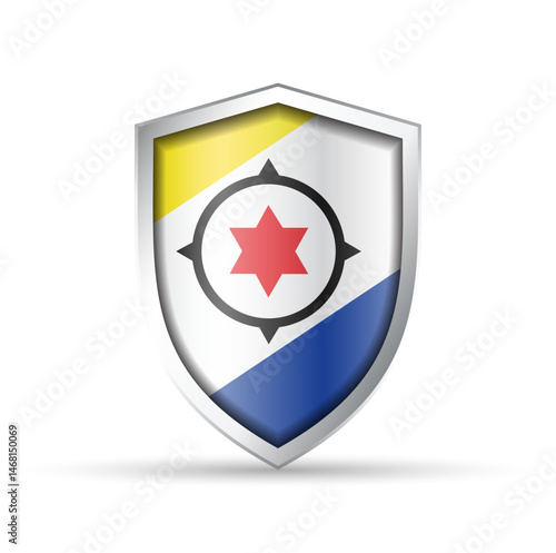 Free Download Bonaire Flag Glossy Shield Icon - GFXLoad