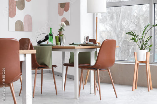 Interior of restaurant with...