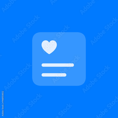 Heart Text Square Filled Icon