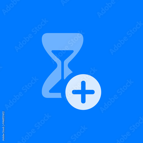 Hourglass with Plus Badge Icon