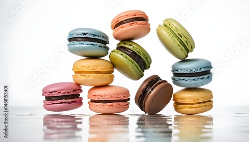 Wallpaper Mural Colorful Macarons Falling into Water Torontodigital.ca