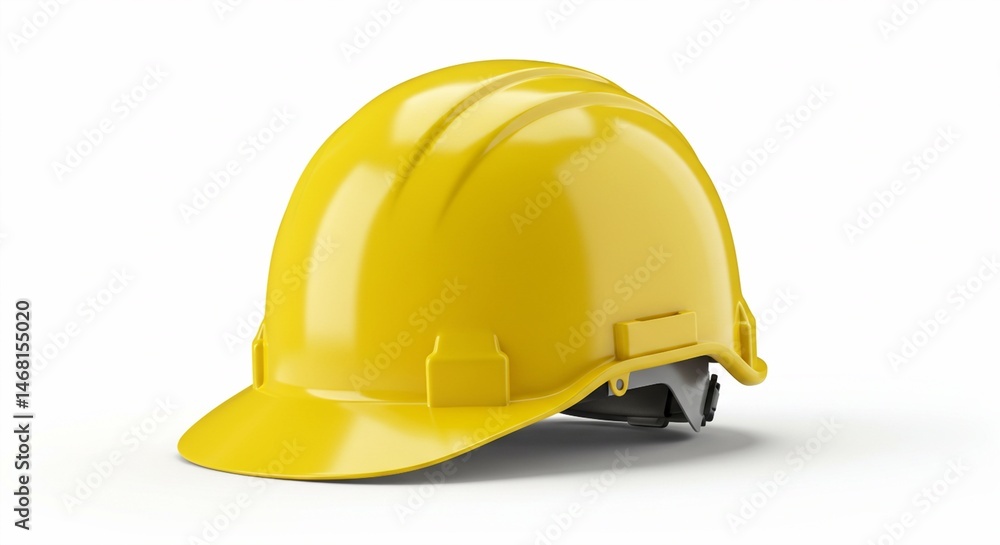 High-Resolution 3D Render of a Vibrant Yellow Safety Helmet, Ideal for Construction, Industrial, and Safety-Related Projects High-Resolution 3D Render of a Vibrant Yellow Safety Helmet, Ideal for Construction, Industrial, and Safety-Related Projects