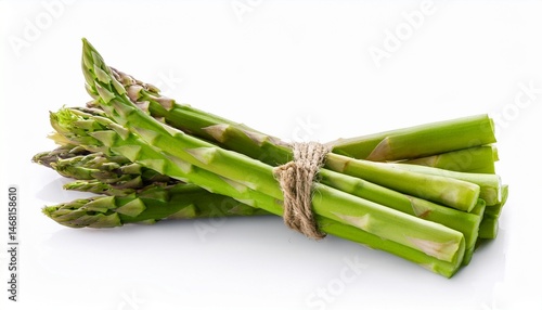 bunch of green raw asparagus isolated