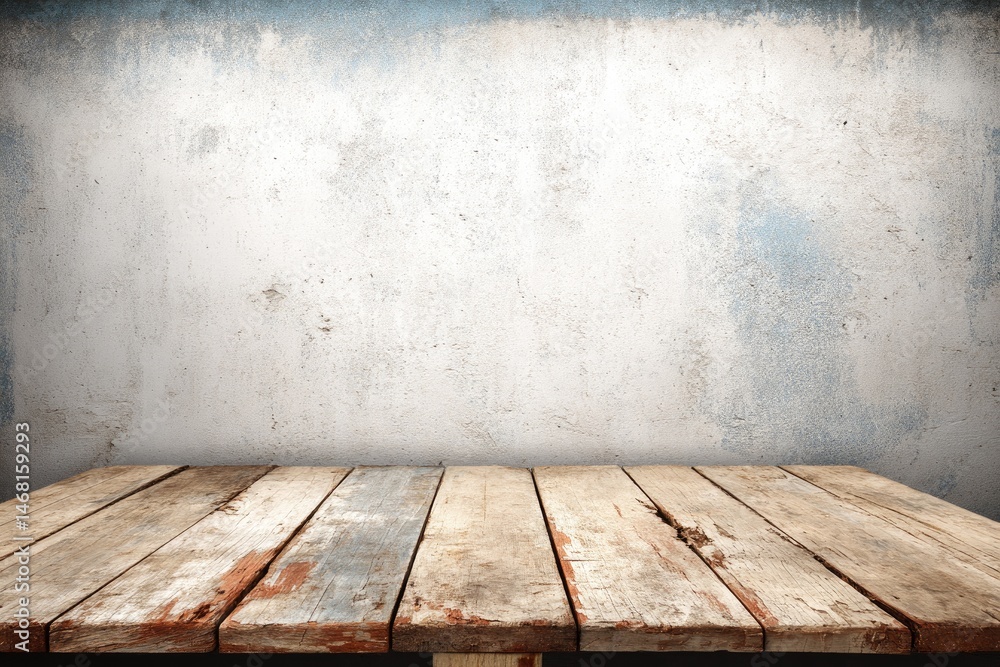 Rustic wooden planks on a weathered wall Rustic wooden planks on a weathered wall